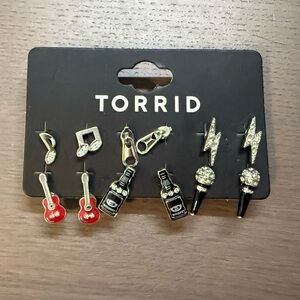 Silver Rock 'N Roll Stud Earring Set